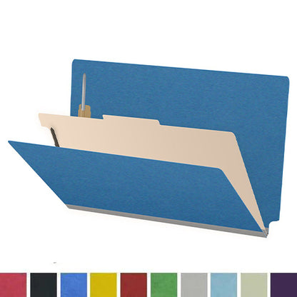 25 Pt. Pressboard Classification Folders, Full Cut End Tab, Legal Size, 1 Divider (Box of 10)