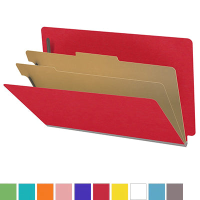 18 Pt. Classification Folders, Full Cut End Tab, Legal Size, 2 Dividers (Box of 10)