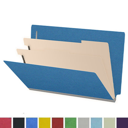 25 Pt. Pressboard Classification Folders, Full Cut End Tab, Legal Size, 2 Dividers (Box of 10)