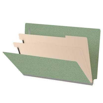 25 Pt. Pressboard Classification Folders, Full Cut End Tab, Legal Size, 2 Dividers (Box of 10)