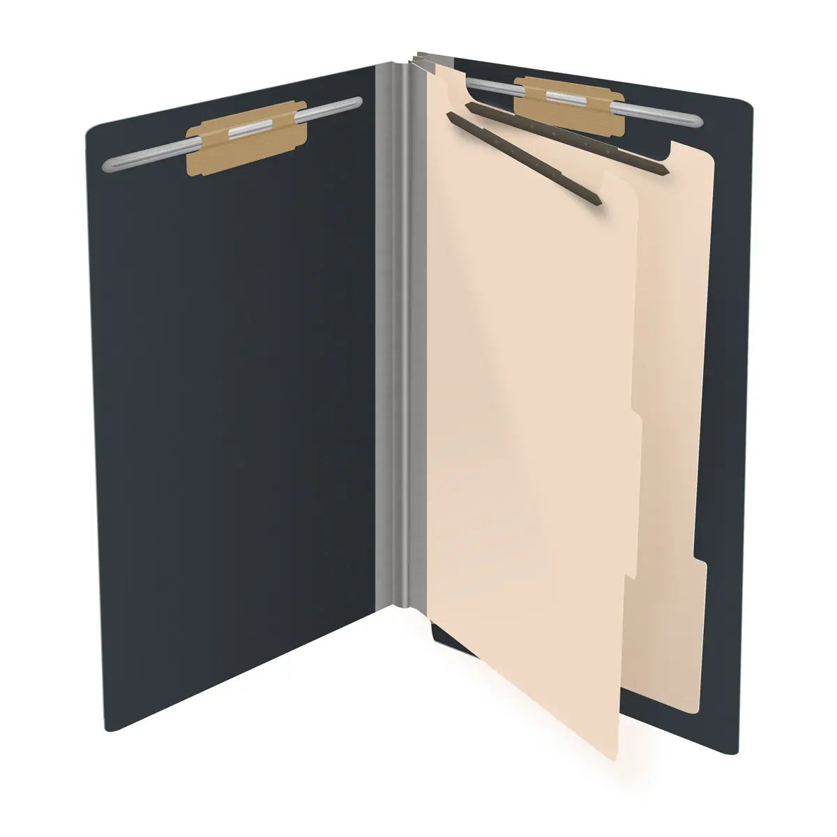 25 Pt. Pressboard Classification Folders, Full Cut End Tab, Legal Size, 2 Dividers (Box of 10)