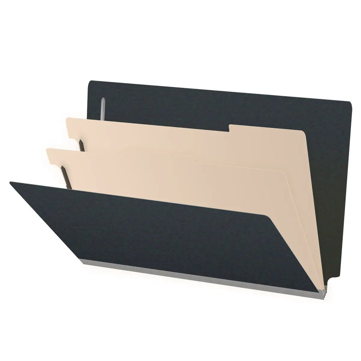 25 Pt. Pressboard Classification Folders, Full Cut End Tab, Legal Size, 2 Dividers (Box of 10)