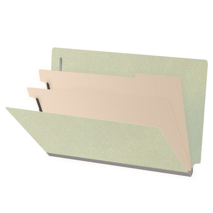 25 Pt. Pressboard Classification Folders, Full Cut End Tab, Legal Size, 2 Dividers (Box of 10)