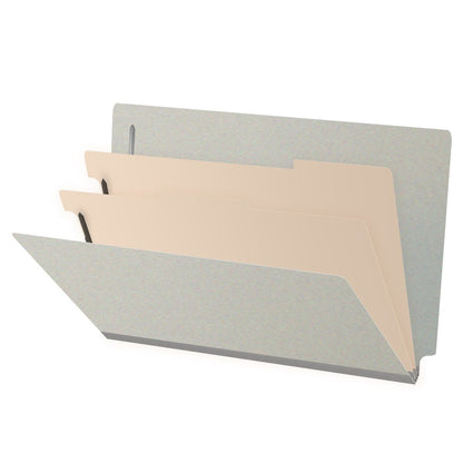 25 Pt. Pressboard Classification Folders, Full Cut End Tab, Legal Size, 2 Dividers (Box of 10)