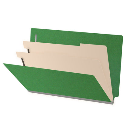 25 Pt. Pressboard Classification Folders, Full Cut End Tab, Legal Size, 2 Dividers (Box of 10)