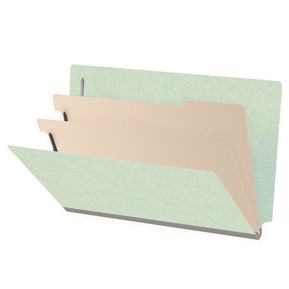 25 Pt. Pressboard Classification Folders, Full Cut End Tab, Legal Size, 2 Dividers (Box of 10)