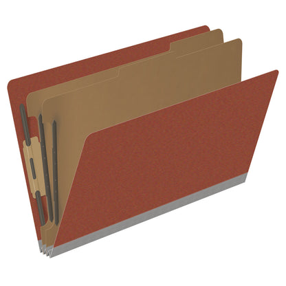 25 Pt. Pressboard Classification Folders, Full Cut End Tab, Legal Size, 2 Dividers (Box of 10)
