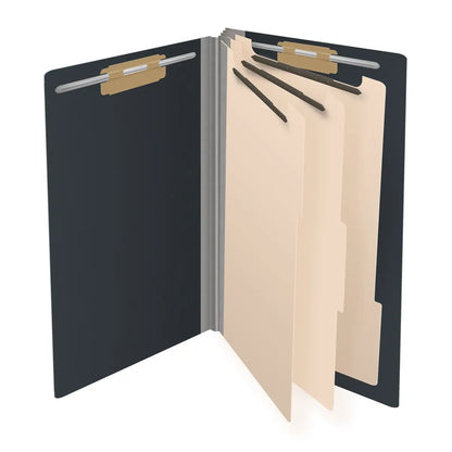 25 Pt. Pressboard Classification Folders, Full Cut End Tab, Legal Size, 3 Dividers (Box of 10)