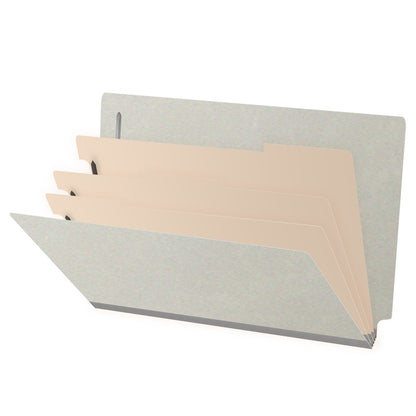 25 Pt. Pressboard Classification Folders, Full Cut End Tab, Legal Size, 3 Dividers (Box of 10)