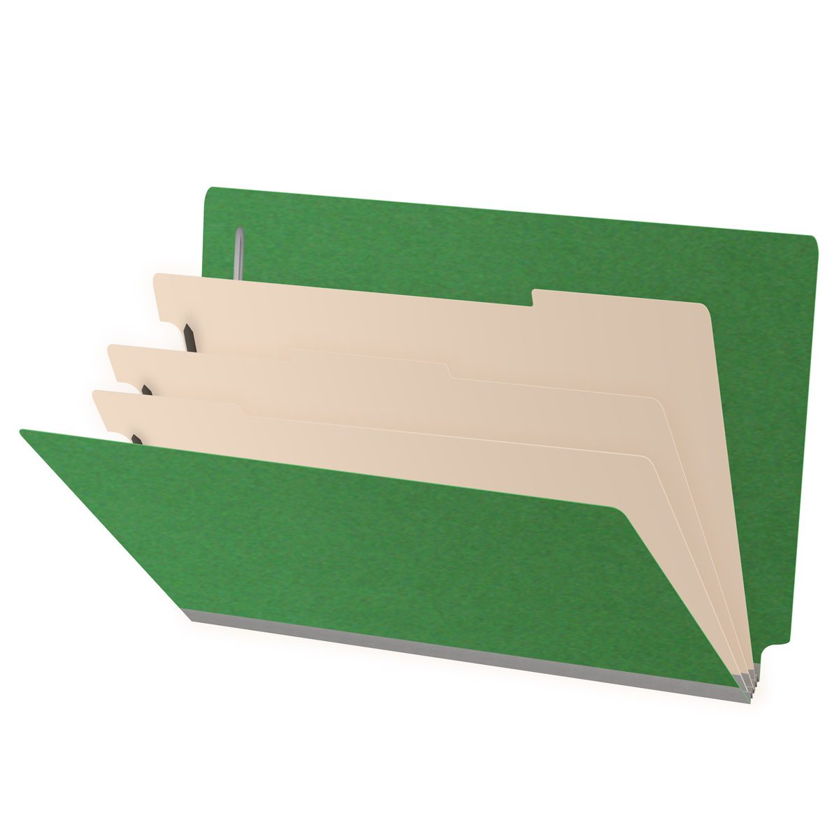 25 Pt. Pressboard Classification Folders, Full Cut End Tab, Legal Size, 3 Dividers (Box of 10)