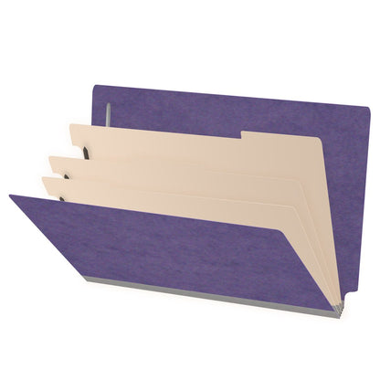 25 Pt. Pressboard Classification Folders, Full Cut End Tab, Legal Size, 3 Dividers (Box of 10)
