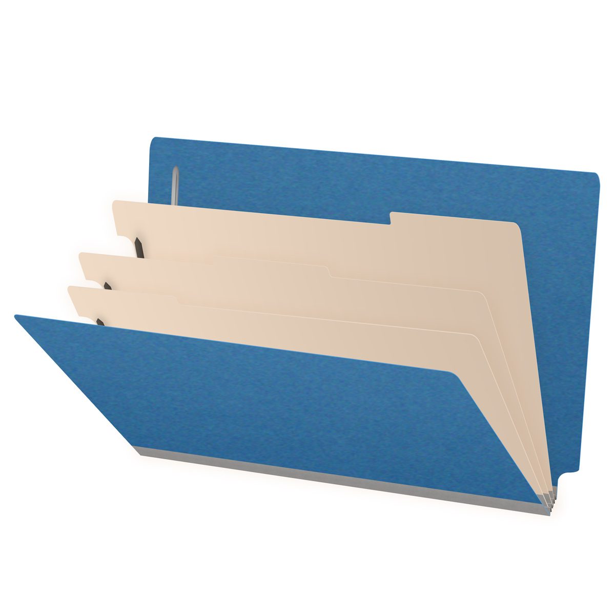 25 Pt. Pressboard Classification Folders, Full Cut End Tab, Legal Size, 3 Dividers (Box of 10)