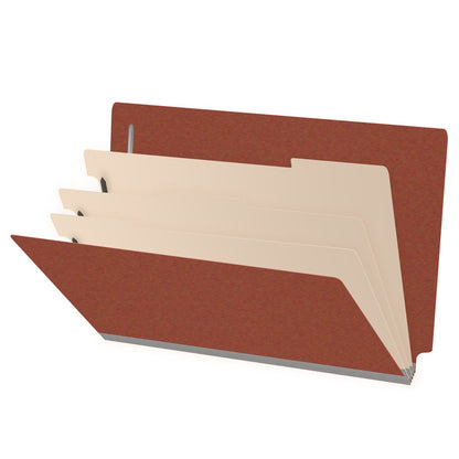 25 Pt. Pressboard Classification Folders, Full Cut End Tab, Legal Size, 3 Dividers (Box of 10)