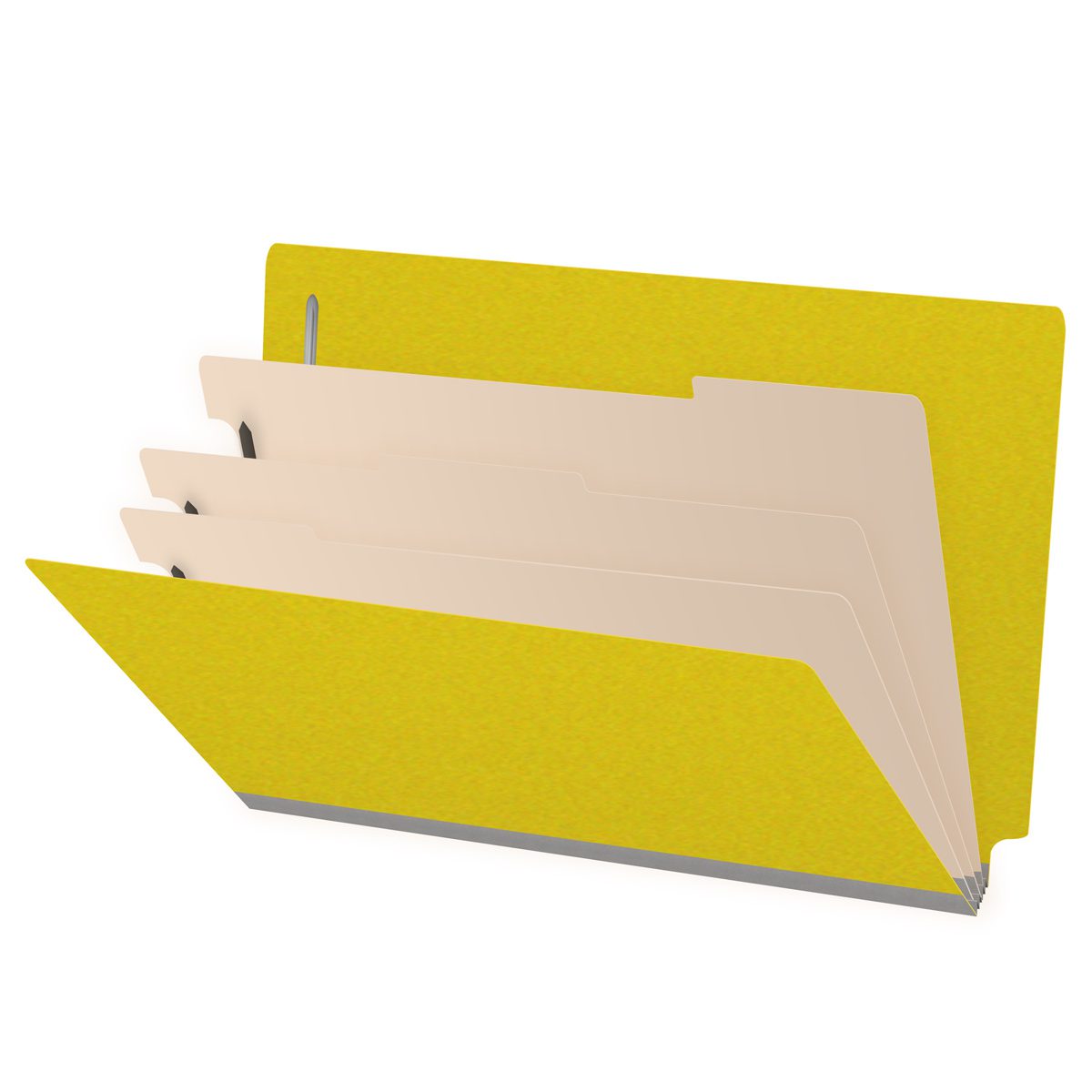 25 Pt. Pressboard Classification Folders, Full Cut End Tab, Legal Size, 3 Dividers (Box of 10)