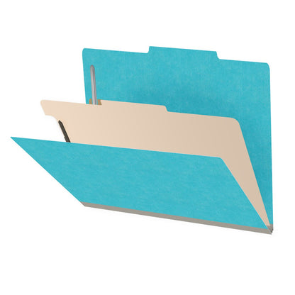 18 Pt. Classification Folders, 2/5 Cut ROC Top Tab, Letter Size, 1 Divider (Box of 10)