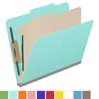 18 Pt. Classification Folders, 2/5 Cut ROC Top Tab, Letter Size, 1 Divider (Box of 10)