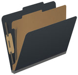 25 Pt. Pressboard Classification Folders, 2/5 Cut ROC Top Tab, Letter Size, 1 Divider (Box of 10)