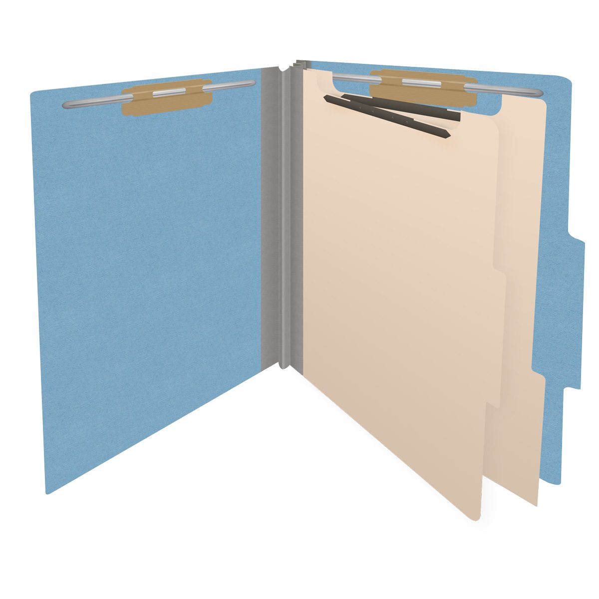 18 Pt. Classification Folders, 2/5 Cut ROC Top Tab, Letter Size, 2 Dividers (Box of 10)