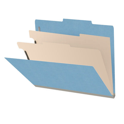 18 Pt. Classification Folders, 2/5 Cut ROC Top Tab, Letter Size, 2 Dividers (Box of 10)