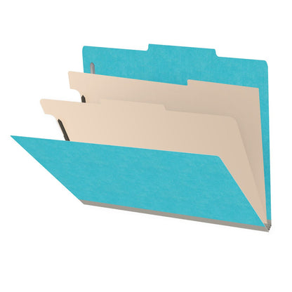 18 Pt. Classification Folders, 2/5 Cut ROC Top Tab, Letter Size, 2 Dividers (Box of 10)