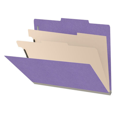 18 Pt. Classification Folders, 2/5 Cut ROC Top Tab, Letter Size, 2 Dividers (Box of 10)