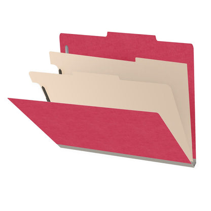 18 Pt. Classification Folders, 2/5 Cut ROC Top Tab, Letter Size, 2 Dividers (Box of 10)