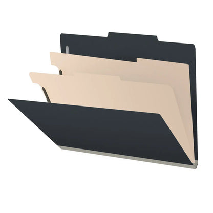 25 Pt. Pressboard Classification Folders, 2/5 Cut ROC Top Tab, Letter Size, 2 Dividers (Box of 10)