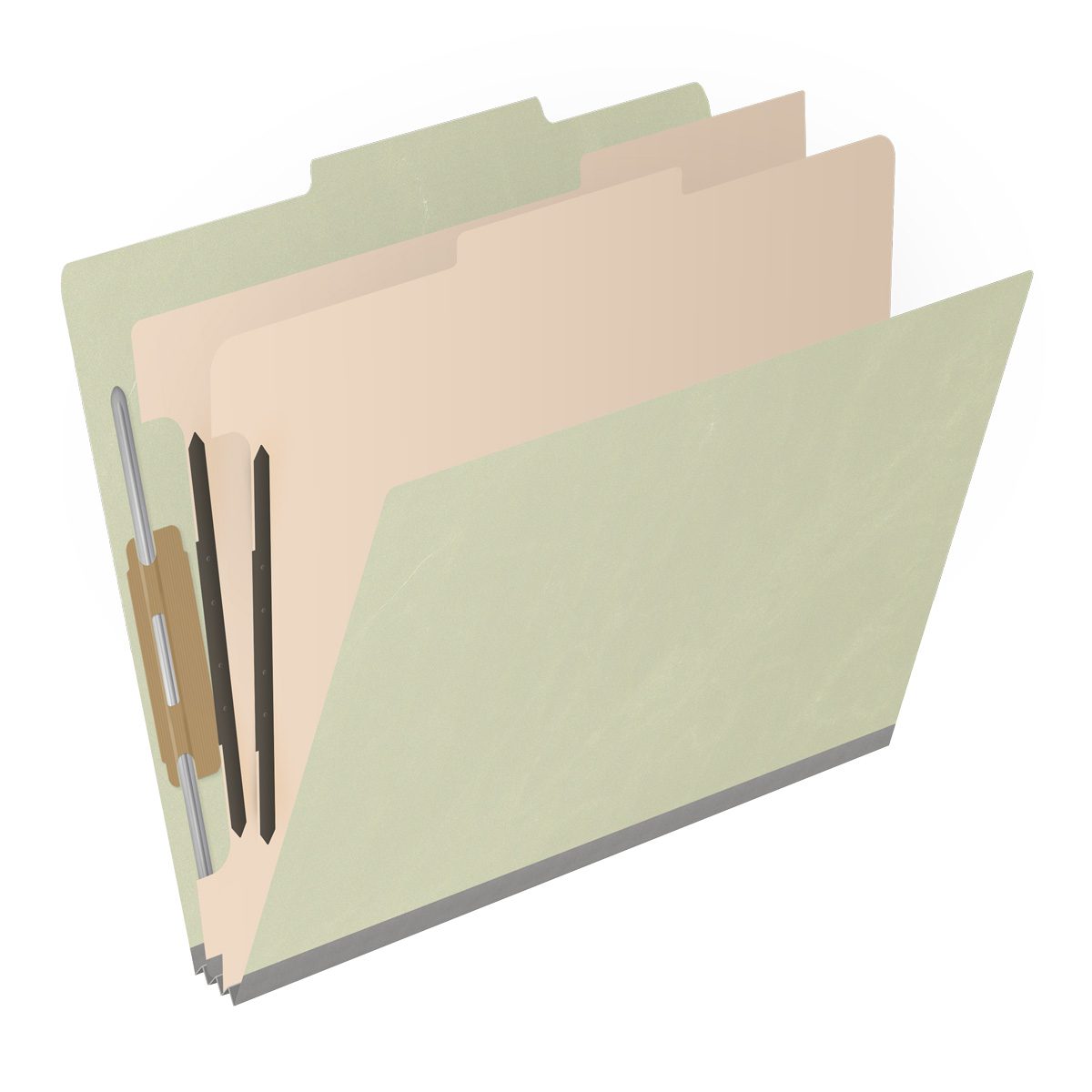 25 Pt. Pressboard Classification Folders, 2/5 Cut ROC Top Tab, Letter Size, 2 Dividers (Box of 10)