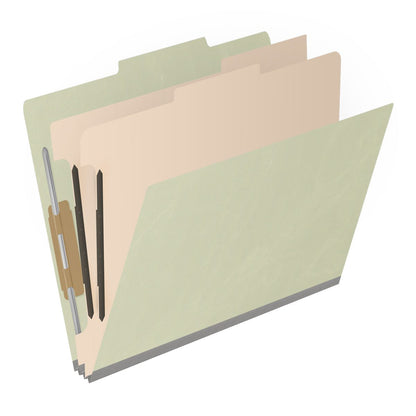 25 Pt. Pressboard Classification Folders, 2/5 Cut ROC Top Tab, Letter Size, 2 Dividers (Box of 10)