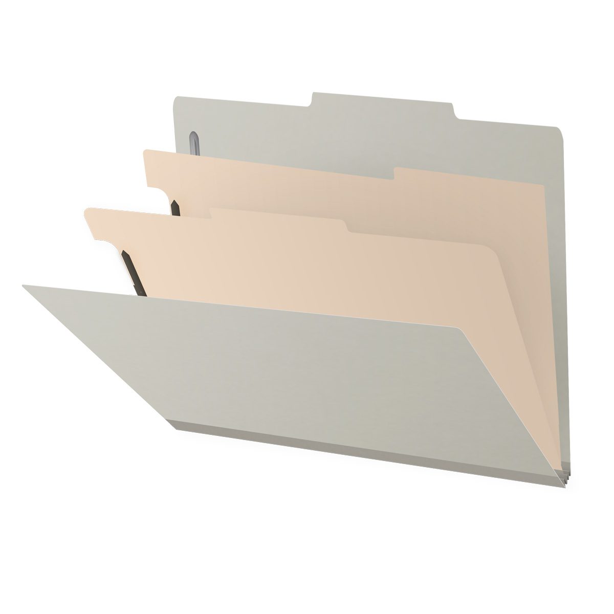 25 Pt. Pressboard Classification Folders, 2/5 Cut ROC Top Tab, Letter Size, 2 Dividers (Box of 10)