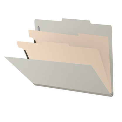 25 Pt. Pressboard Classification Folders, 2/5 Cut ROC Top Tab, Letter Size, 2 Dividers (Box of 10)
