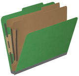 25 Pt. Pressboard Classification Folders, 2/5 Cut ROC Top Tab, Letter Size, 2 Dividers (Box of 10)