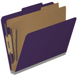 25 Pt. Pressboard Classification Folders, 2/5 Cut ROC Top Tab, Letter Size, 2 Dividers (Box of 10)