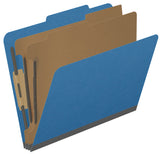 25 Pt. Pressboard Classification Folders, 2/5 Cut ROC Top Tab, Letter Size, 2 Dividers (Box of 10)