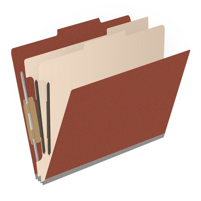 25 Pt. Pressboard Classification Folders, 2/5 Cut ROC Top Tab, Letter Size, 2 Dividers (Box of 10)
