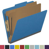 25 Pt. Pressboard Classification Folders, 2/5 Cut ROC Top Tab, Letter Size, 2 Dividers (Box of 10)