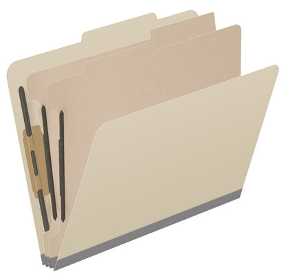 25 Pt. Pressboard Classification Folders, 2/5 Cut ROC Top Tab, Letter Size, 2 Dividers (Box of 10)