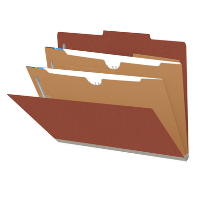 25 Pt. Pressboard Classification Folders, 2/5 Cut ROC Top Tab, Letter Size, 2 Pocket Dividers (Box of 10)