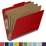 25 Pt. Pressboard Classification Folders, 2/5 Cut ROC Top Tab, Letter Size, 3 Dividers (Box of 10)