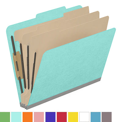 18 Pt. Classification Folders, 2/5 Cut ROC Top Tab, Letter Size, 3 Dividers (Box of 10)