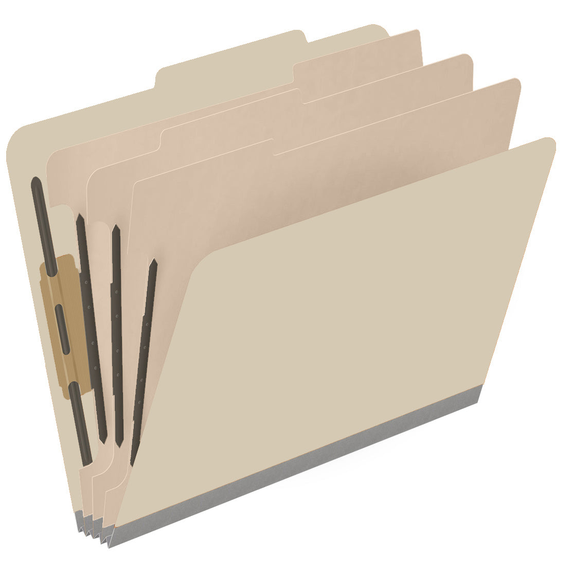 25 Pt. Pressboard Classification Folders, 2/5 Cut ROC Top Tab, Letter Size, 3 Dividers (Box of 10)