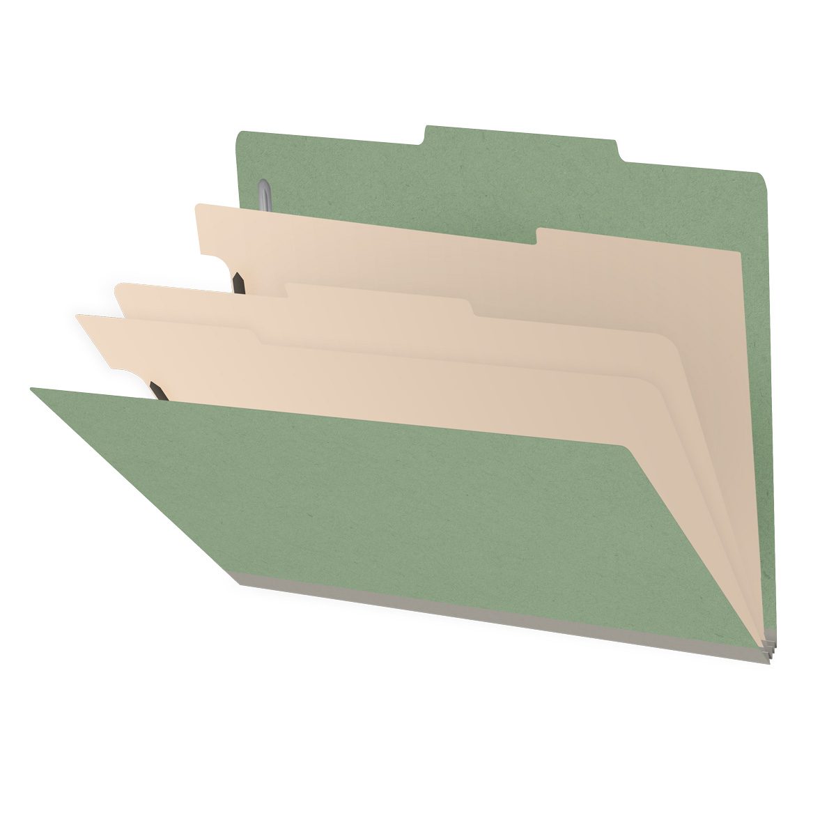 25 Pt. Pressboard Classification Folders, 2/5 Cut ROC Top Tab, Letter Size, 3 Dividers (Box of 10)