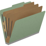 25 Pt. Pressboard Classification Folders, 2/5 Cut ROC Top Tab, Letter Size, 3 Dividers (Box of 10)