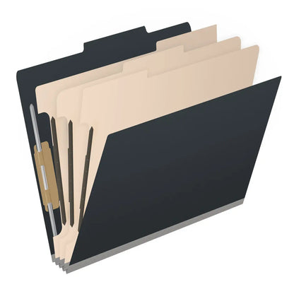 25 Pt. Pressboard Classification Folders, 2/5 Cut ROC Top Tab, Letter Size, 3 Dividers (Box of 10)