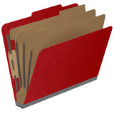 25 Pt. Pressboard Classification Folders, 2/5 Cut ROC Top Tab, Letter Size, 3 Dividers (Box of 10)