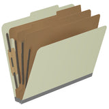 25 Pt. Pressboard Classification Folders, 2/5 Cut ROC Top Tab, Letter Size, 3 Dividers (Box of 10)