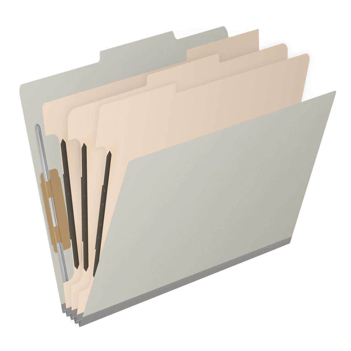 25 Pt. Pressboard Classification Folders, 2/5 Cut ROC Top Tab, Letter Size, 3 Dividers (Box of 10)