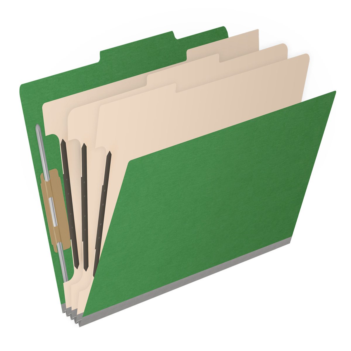 25 Pt. Pressboard Classification Folders, 2/5 Cut ROC Top Tab, Letter Size, 3 Dividers (Box of 10)