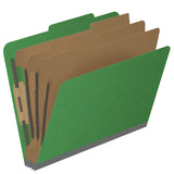 25 Pt. Pressboard Classification Folders, 2/5 Cut ROC Top Tab, Letter Size, 3 Dividers (Box of 10)