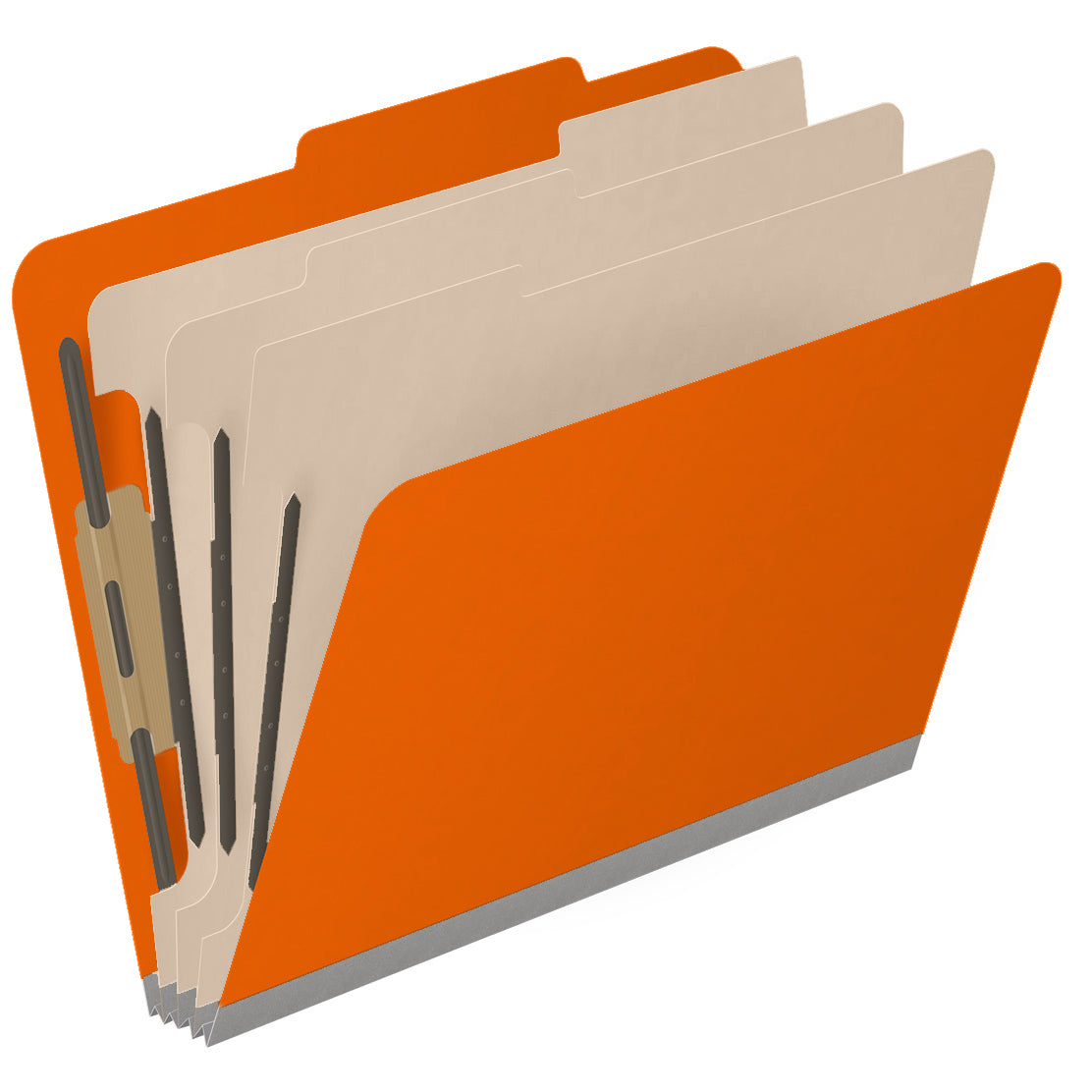 25 Pt. Pressboard Classification Folders, 2/5 Cut ROC Top Tab, Letter Size, 3 Dividers (Box of 10)